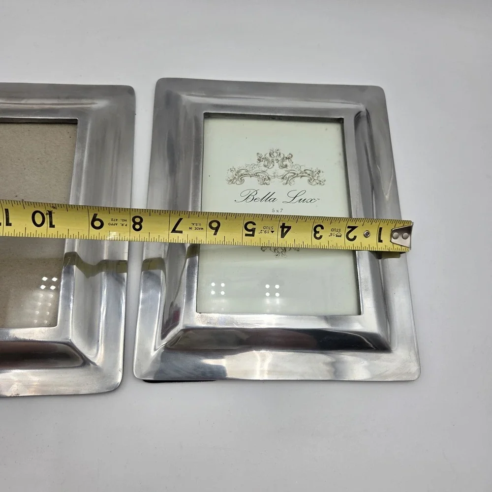 Vintage Lots of 2 Bella Lux Pewter Picture frame Silver 5